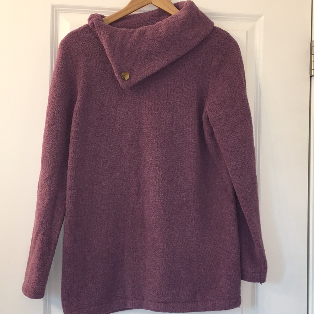 Soft purple sweater-long enough for leggings